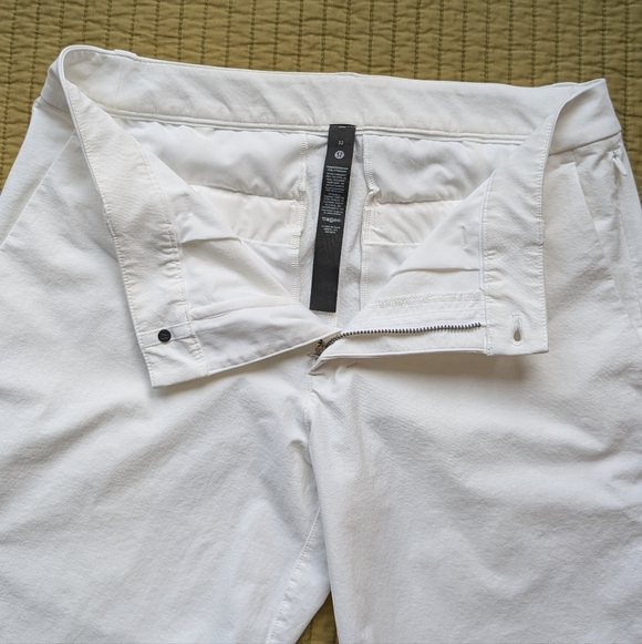 Lululemon Women's White Woven Stretch Pants Side Zipper Pocket Size 32 - Picture 6 of 16